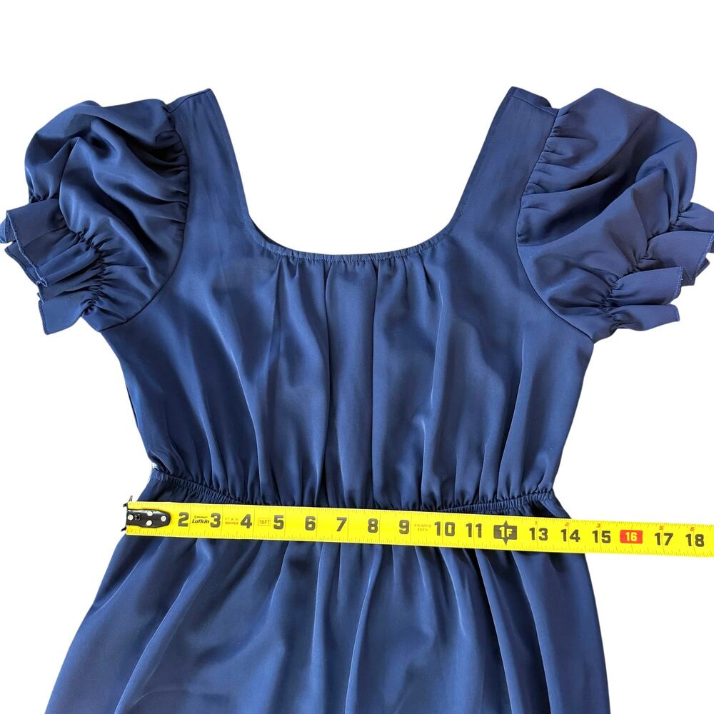 Scarlet Darkness Renaissance Regency Maxi Dress Empire Waist Puff Blue Sleeve S - Picture 12 of 14